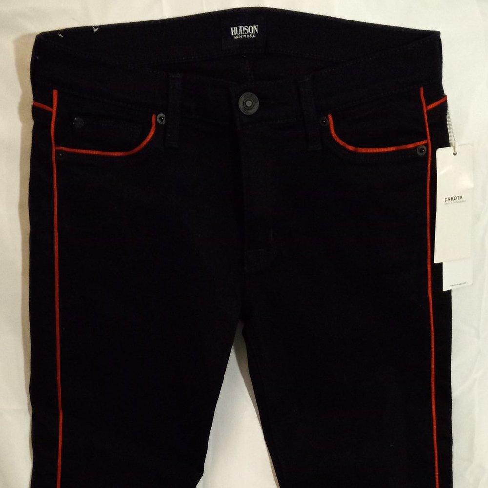 HUDSON - JEANS - BLACK/RED - SIZE 27 (NWT)